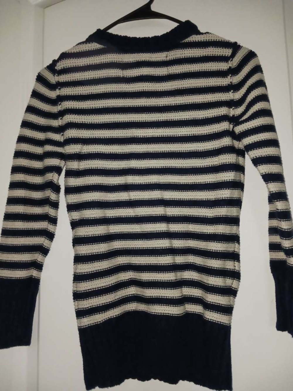 American Eagle Outfitters Navy and Cream Striped Sweater - Picture 3 of 4